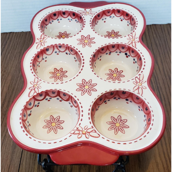 Cooks Tradition Muffin Pan Dutch Porcelain Oven/Mic/Dishwasher Safe - Picture 6 of 13